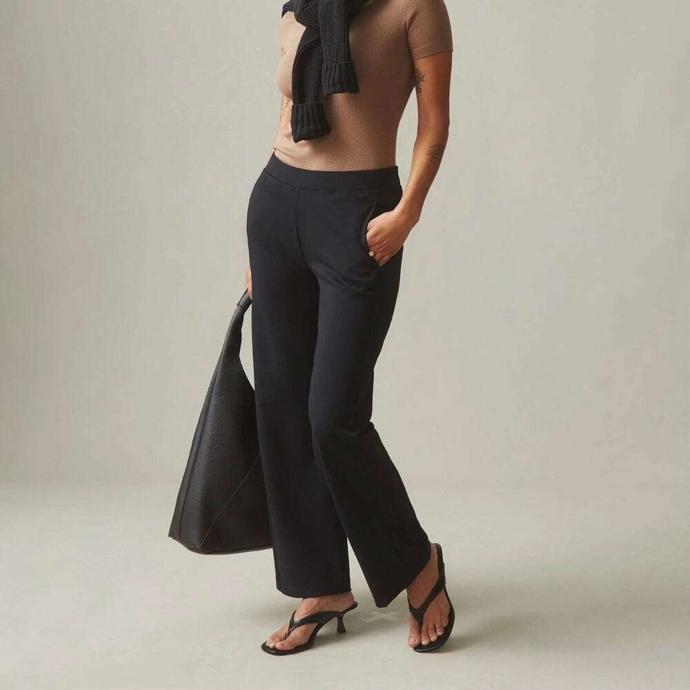 NWOT American Giant Women's Ponte Straight Pant Stretch Super Black Size Large